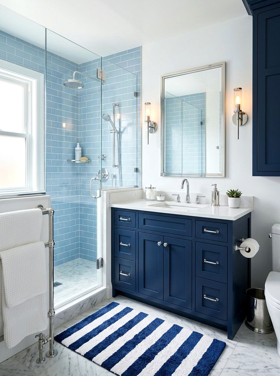 Blue Chrome Bathroom - 30 chrome bathroom ideas