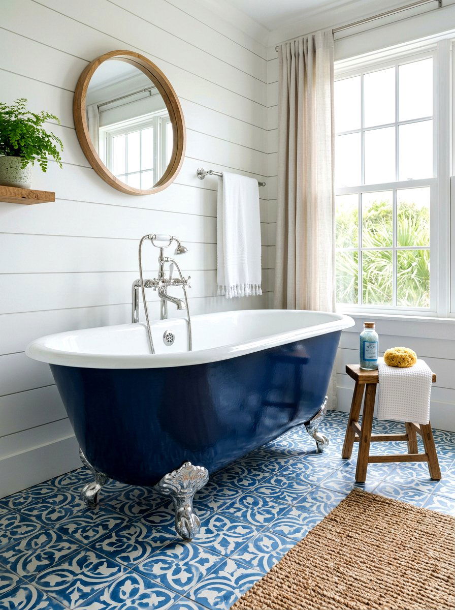 Blue Clawfoot Tub - 30 clawfoot tub ideas