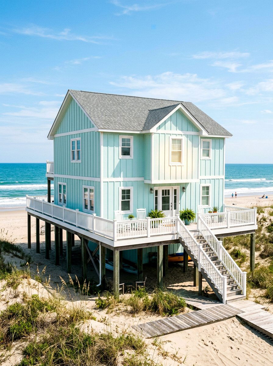 Blue Coastal House Siding - 30 board and batten exterior ideas