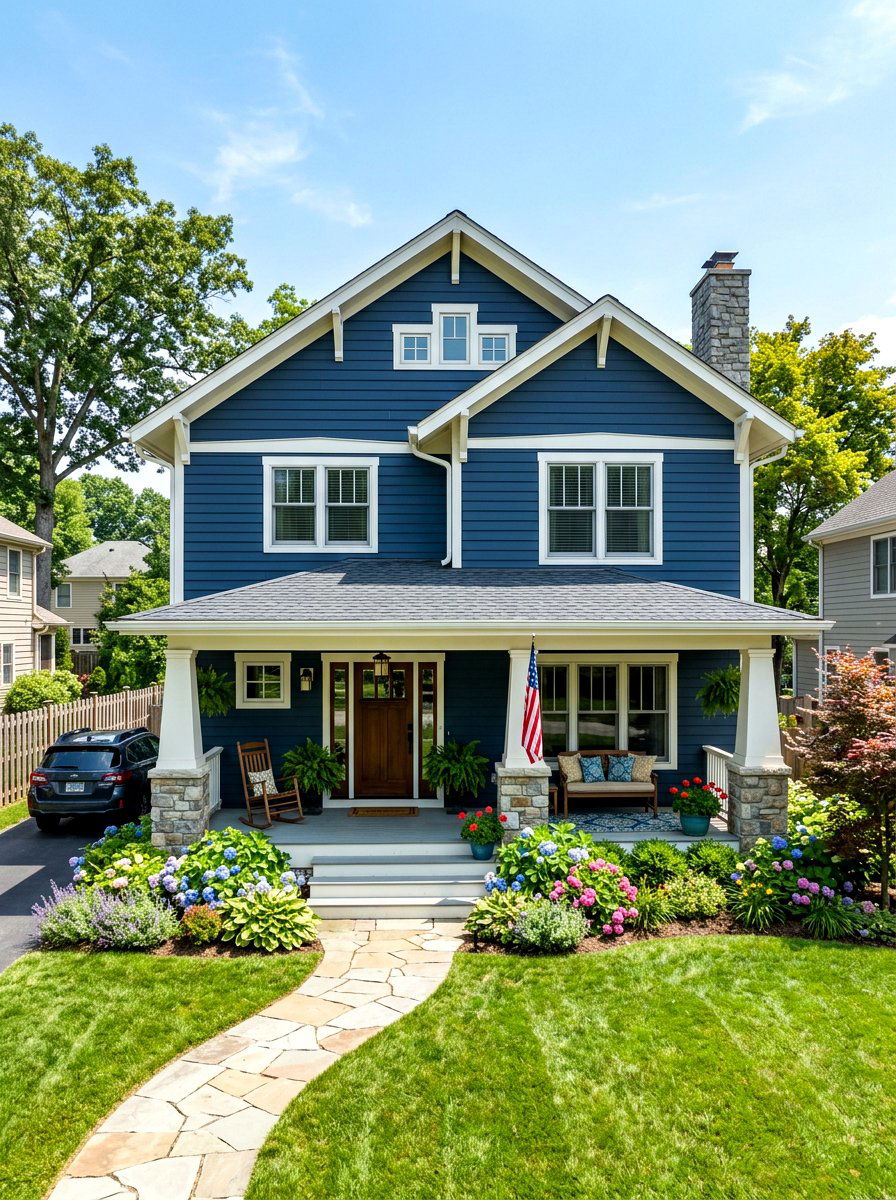 Blue Craftsman House - 30 craftsman exterior ideas