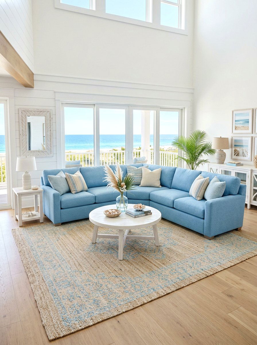 Blue Curved Sectional Living Room - 30 curved sectional living room ideas