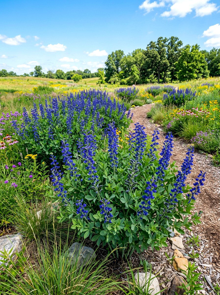 Blue False Indigo prairie - 30 blue and purple garden ideas