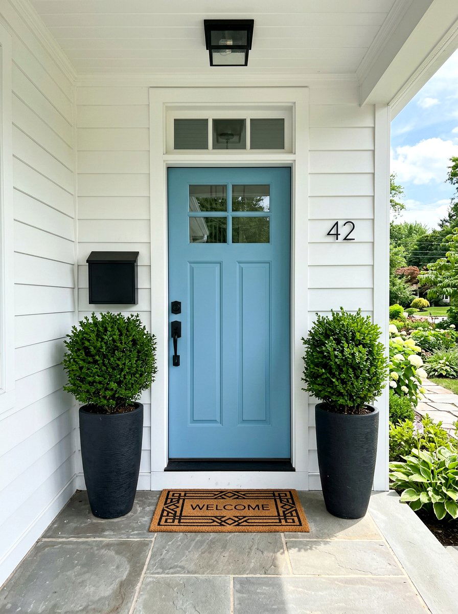 Blue Front Door - 30 viral front porch ideas