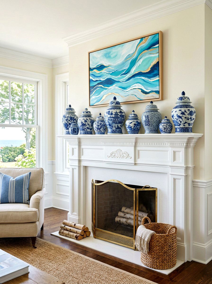 Blue Ginger Jar - 30 palm beach decor ideas