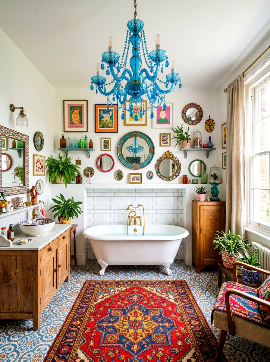 Blue Glass Chandelier Bathtub - 30 chandelier over bathtub ideas