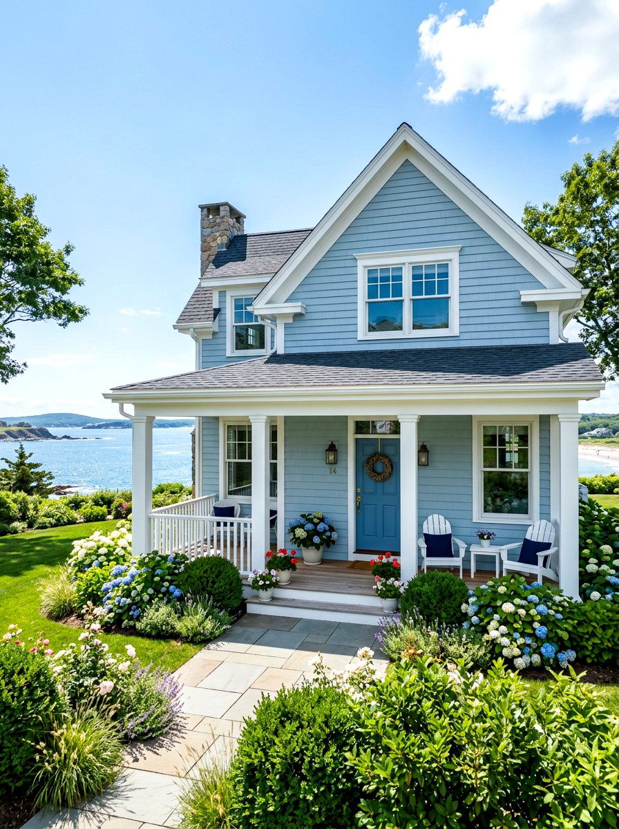 Blue House White Trim - 30 house trim color ideas