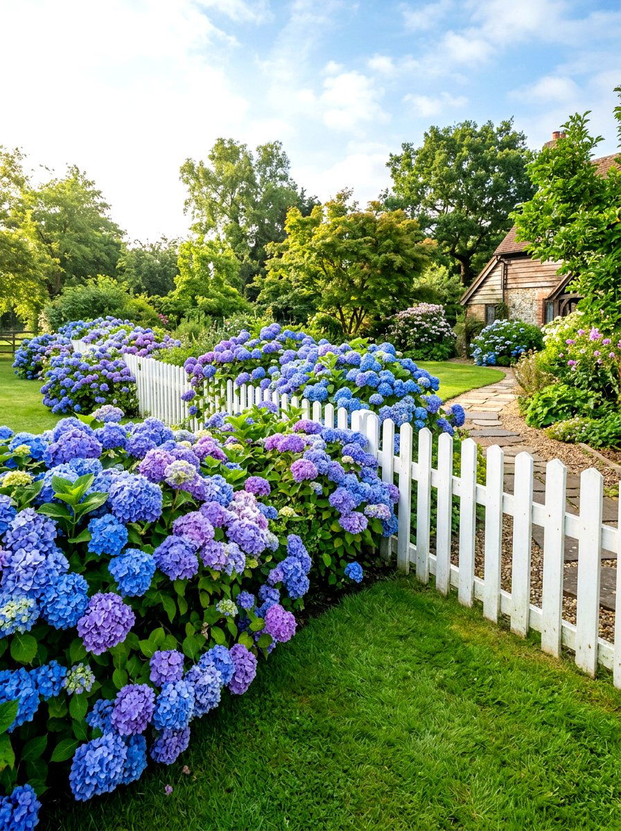 Blue Hydrangea Garden - 30 Hamptons backyard ideas
