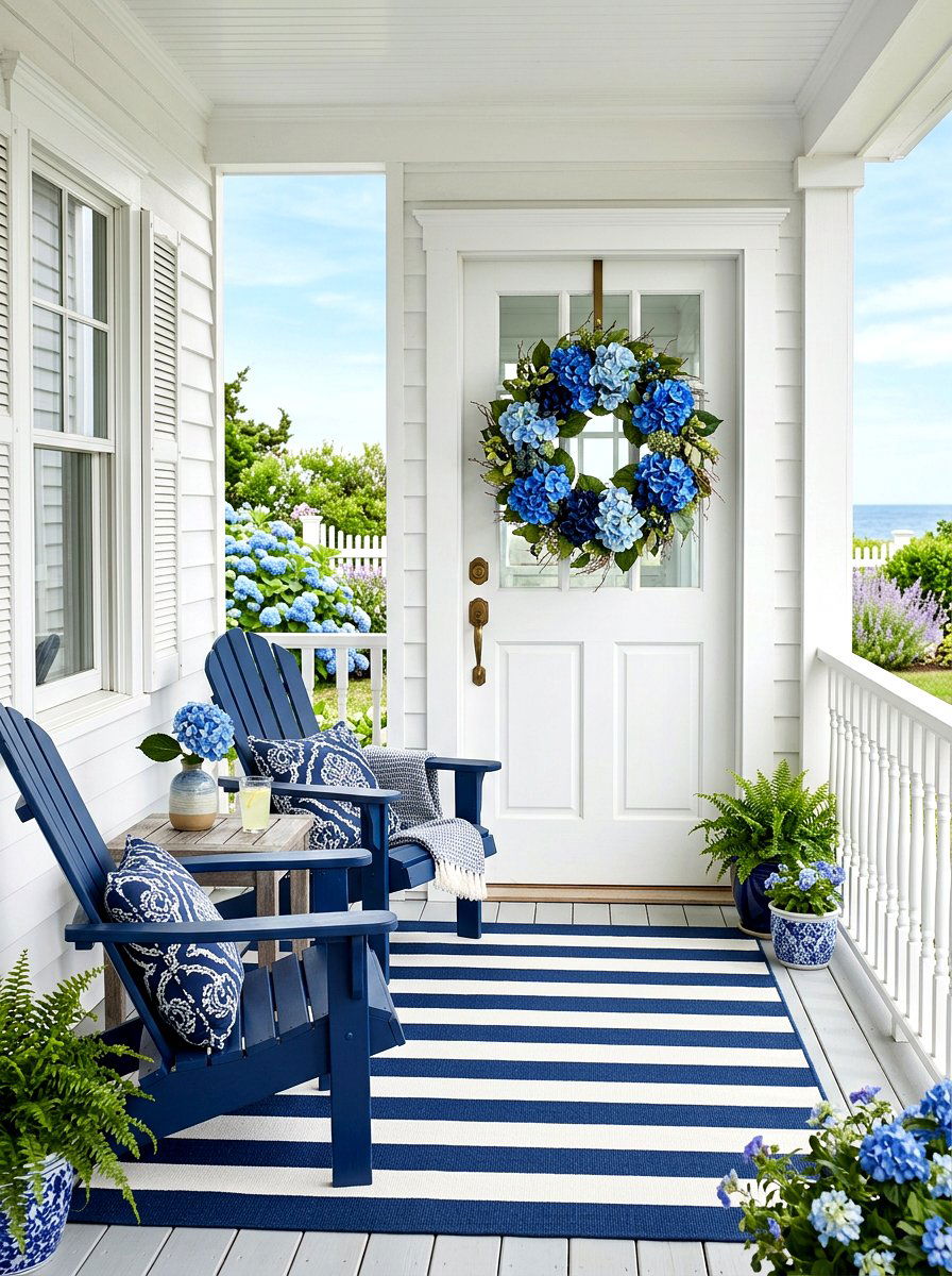 Blue Hydrangea Wreath - 30 spring wreath ideas