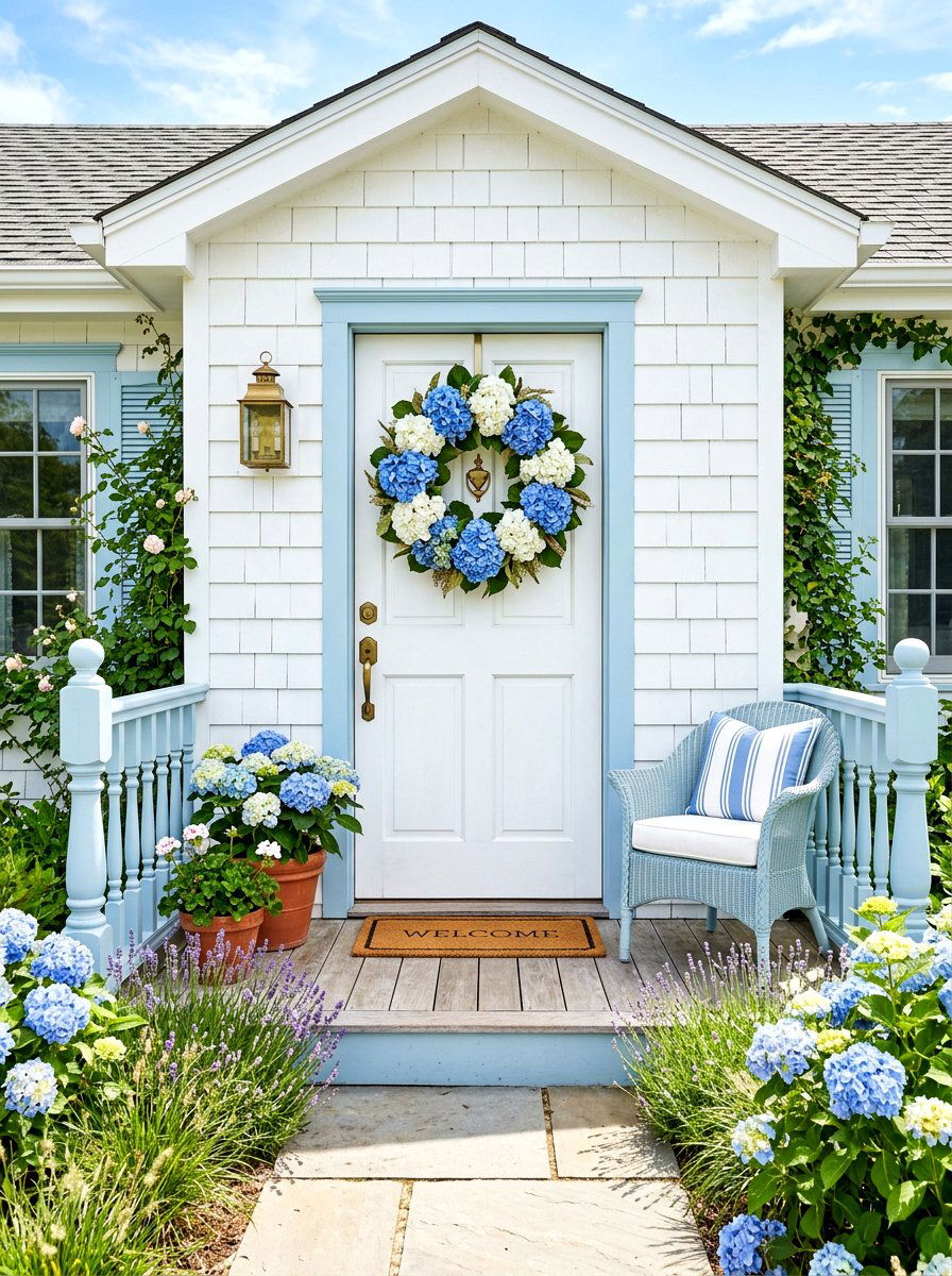 Blue Hydrangea - 30 summer wreath ideas