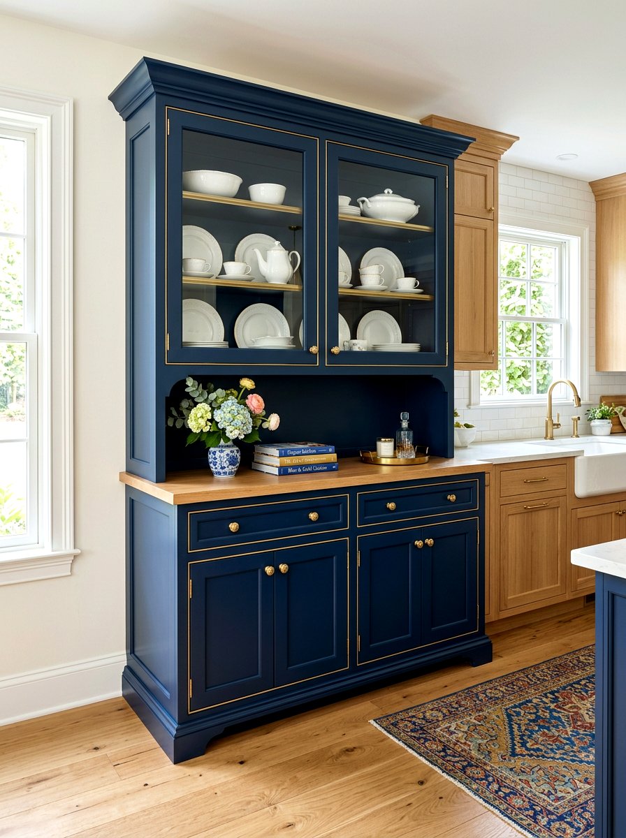 Blue Kitchen Hutch Cabinet - 30 hutch kitchen storage ideas