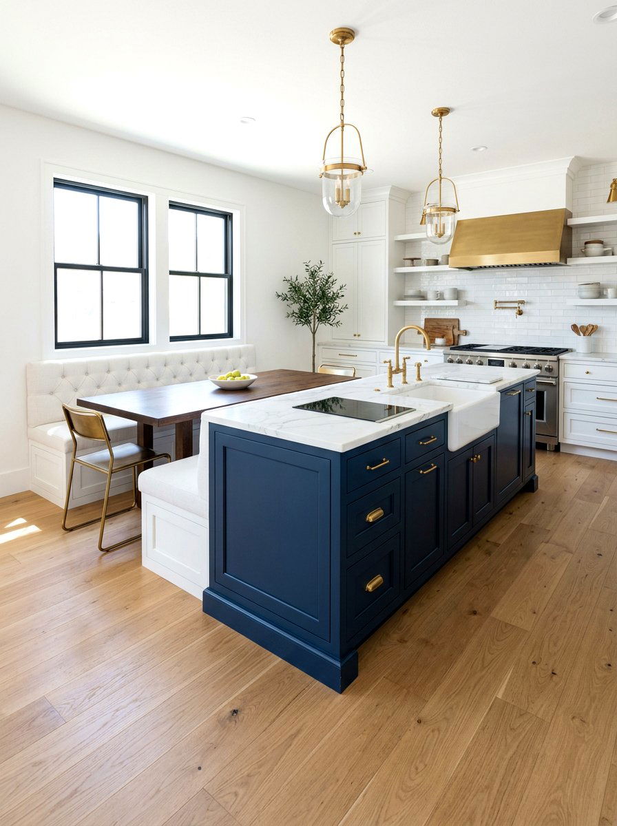 Blue Kitchen Island With Banquette - 30 banquette kitchen island ideas