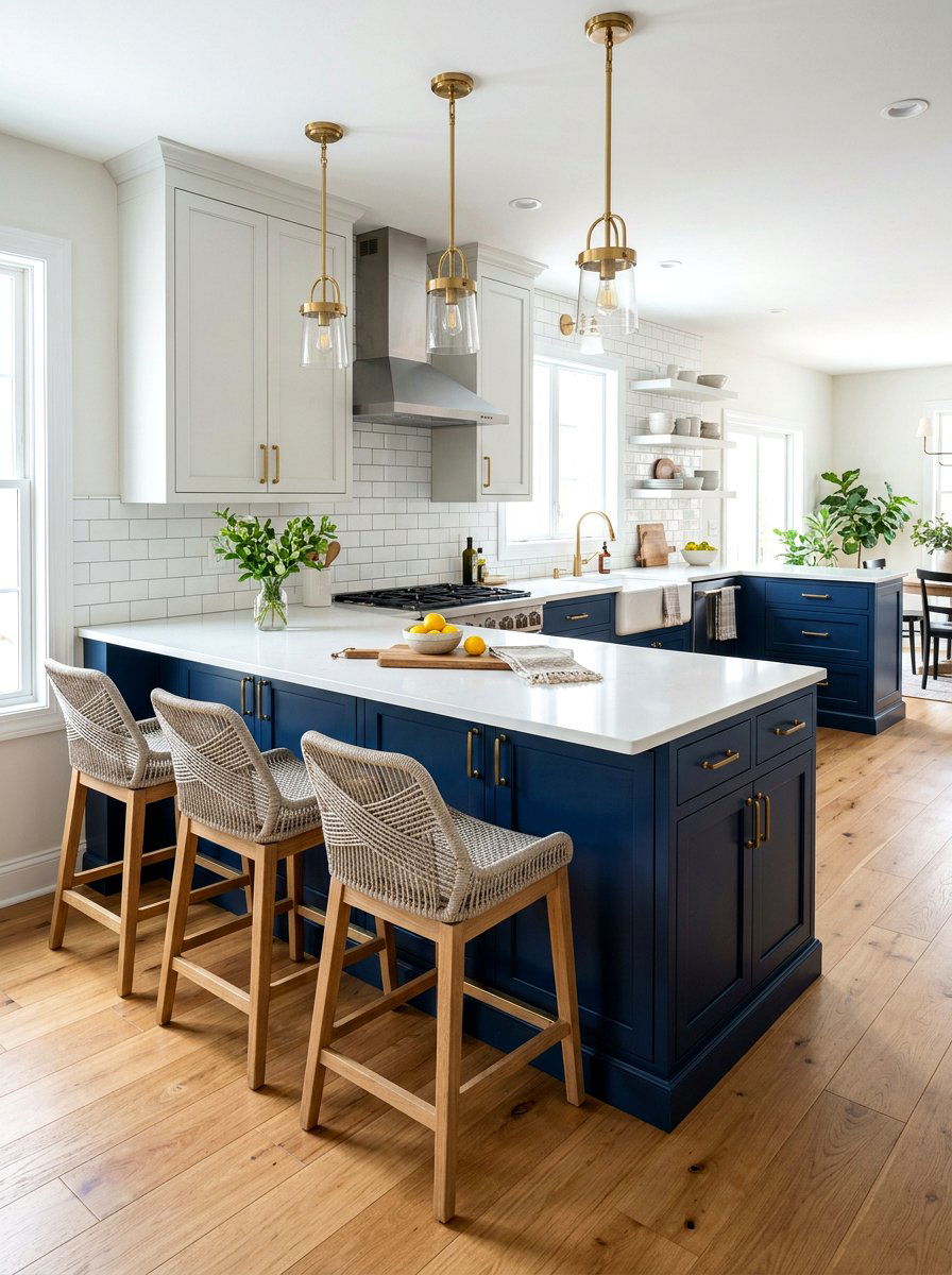Blue Kitchen Peninsula Cabinets - 30 kitchen peninsula ideas