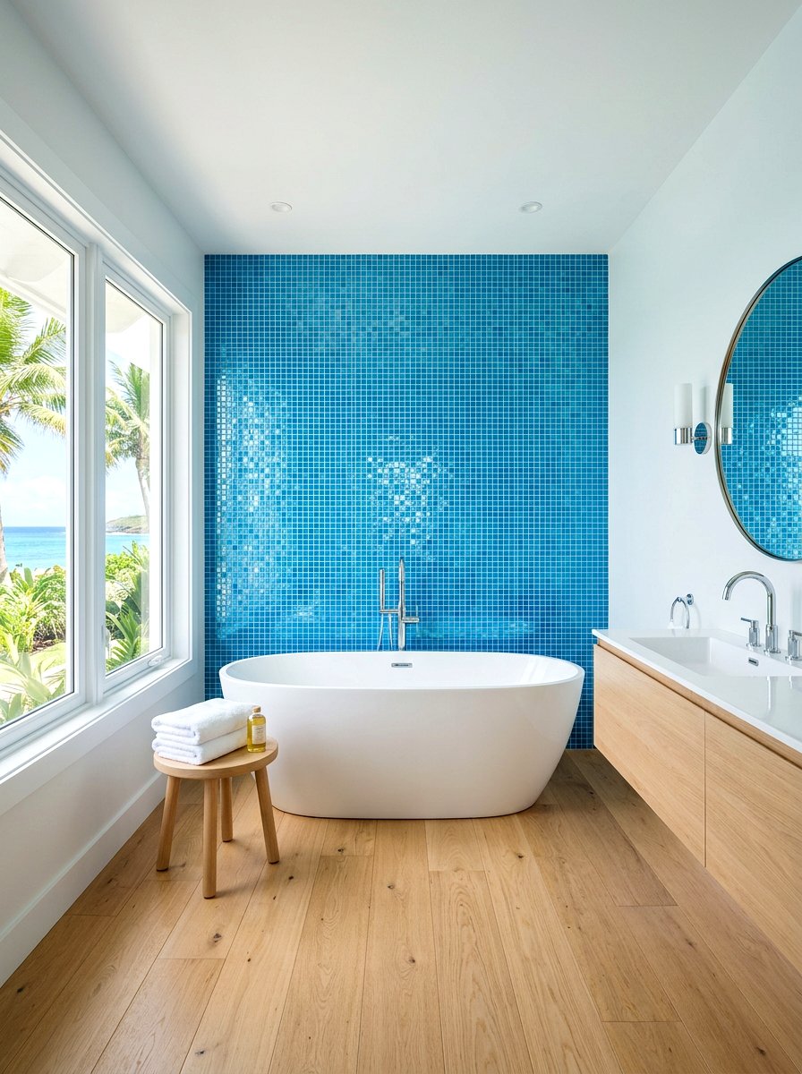 Blue Mosaic Tile Bathroom - 30 bathroom tile ideas