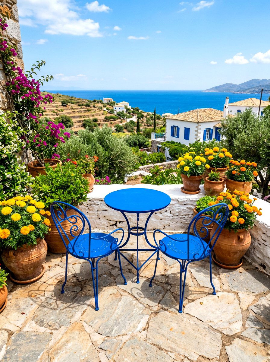 Blue Outdoor Furniture - 30 colorful garden decor ideas