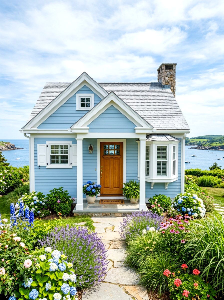 Blue Painted Cottage - 30 storybook cottage exterior ideas
