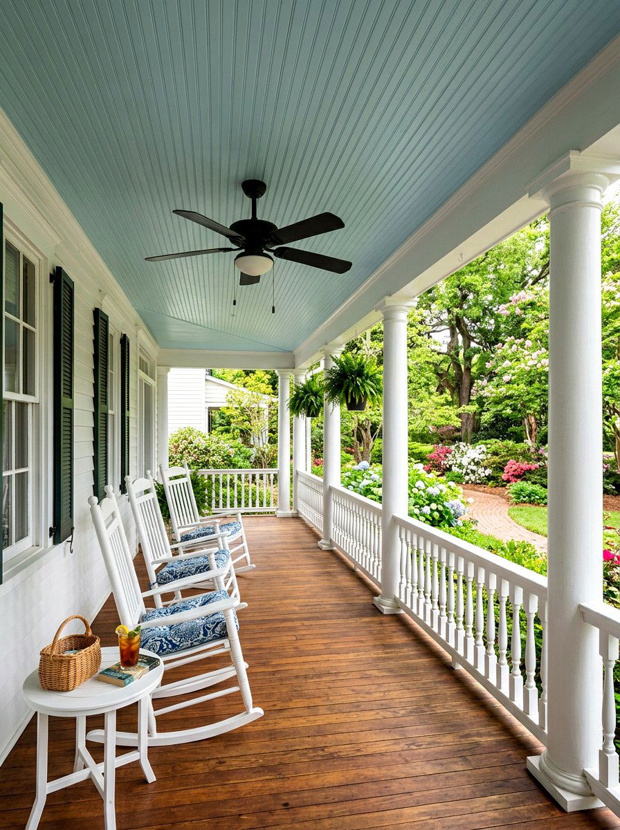 Blue Porch Ceiling - 30 Pinterest front porch decor ideas