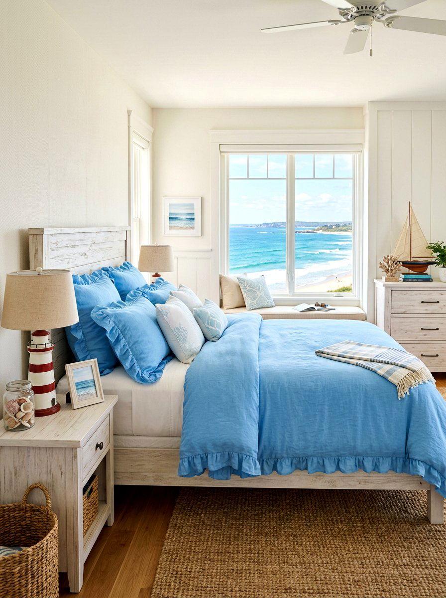 Blue Ruffled Bedding - 30 ruffled bedding bedroom ideas