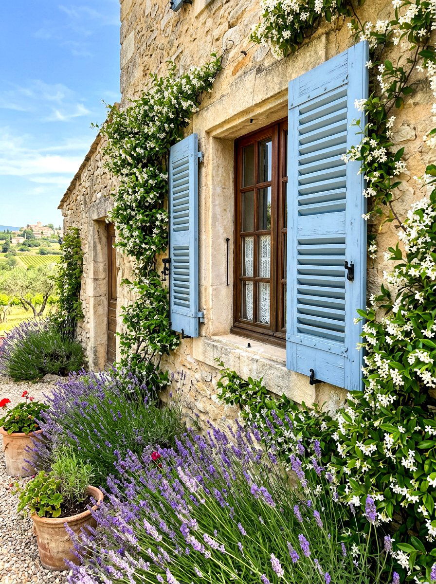 Blue Shutters - 30 French country garden ideas