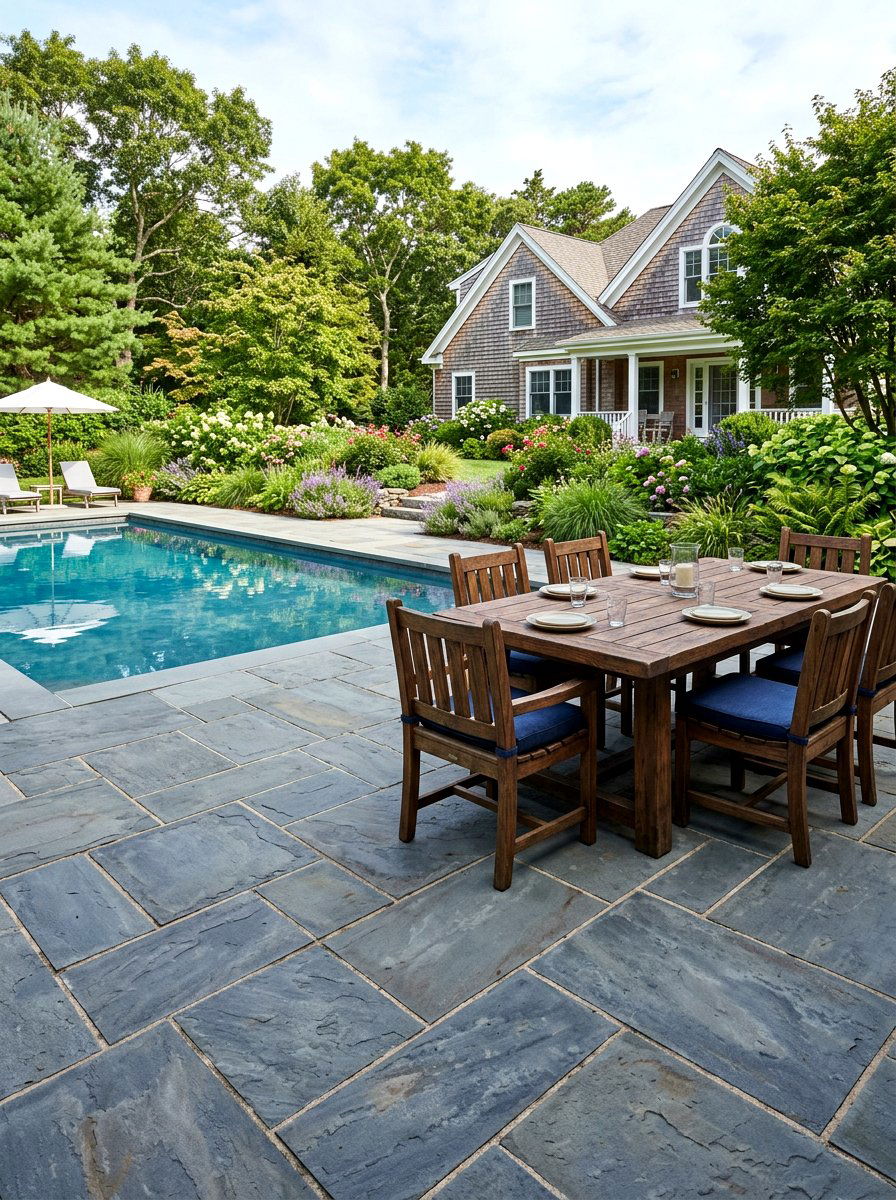 Blue Stone Pool Patio - 30 pool patio ideas