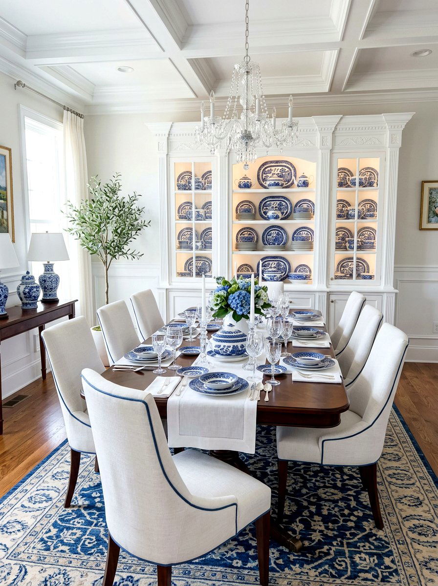 Blue Willow Transferware - 30 china hutch styling ideas