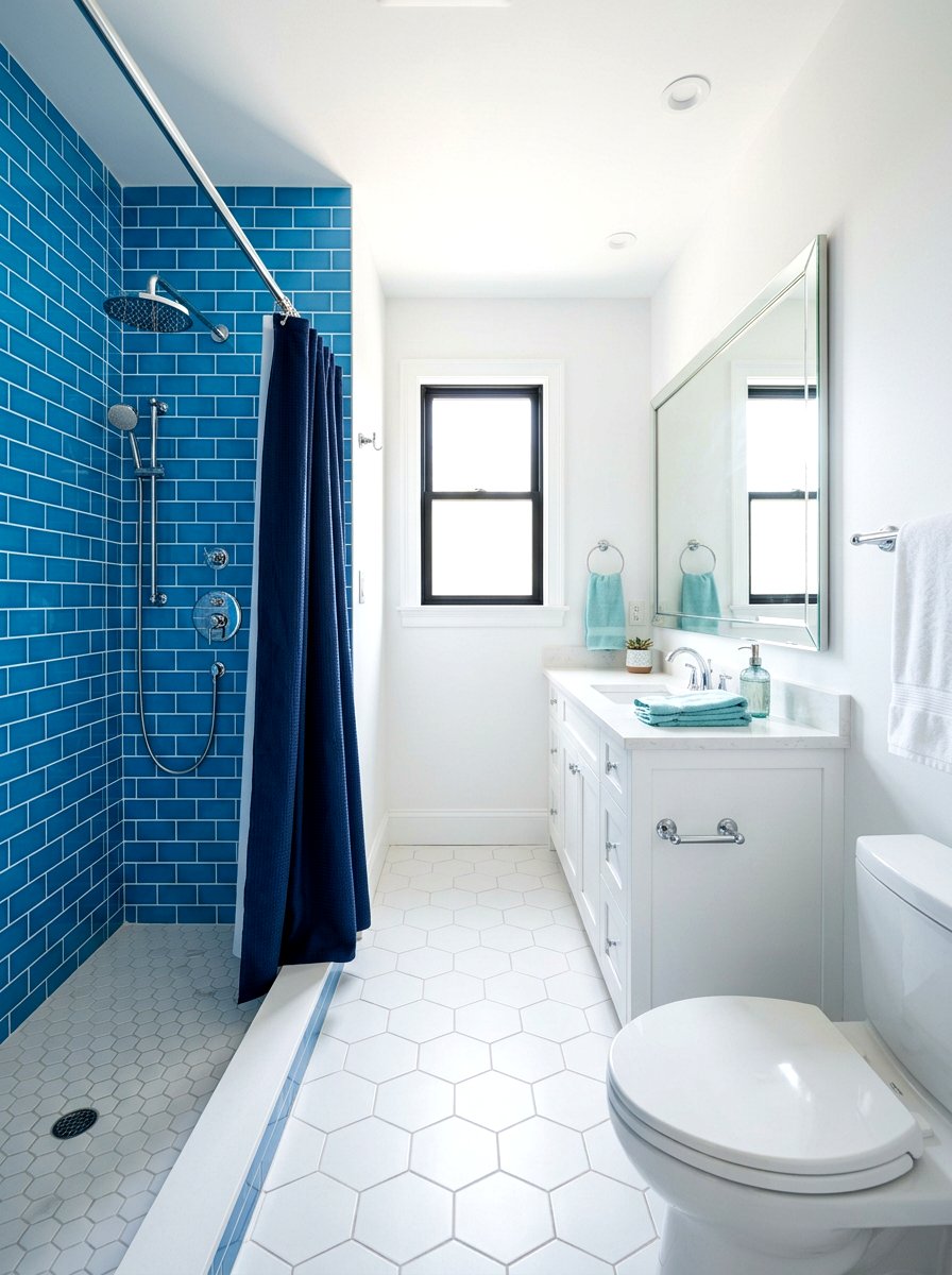 Blue and White Bathroom - 30 summer bathroom decor ideas