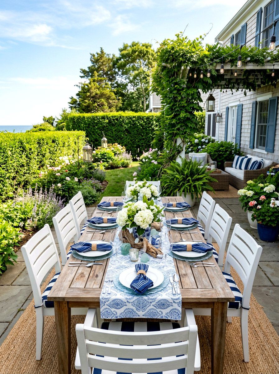 Blue and White Coastal Table - 30 summer table setting ideas