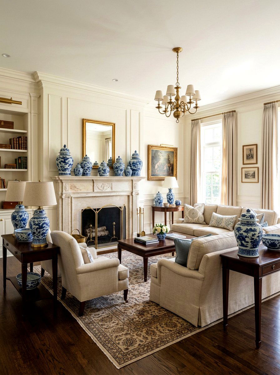 Blue and White Porcelain - 30 renter friendly old money decor ideas