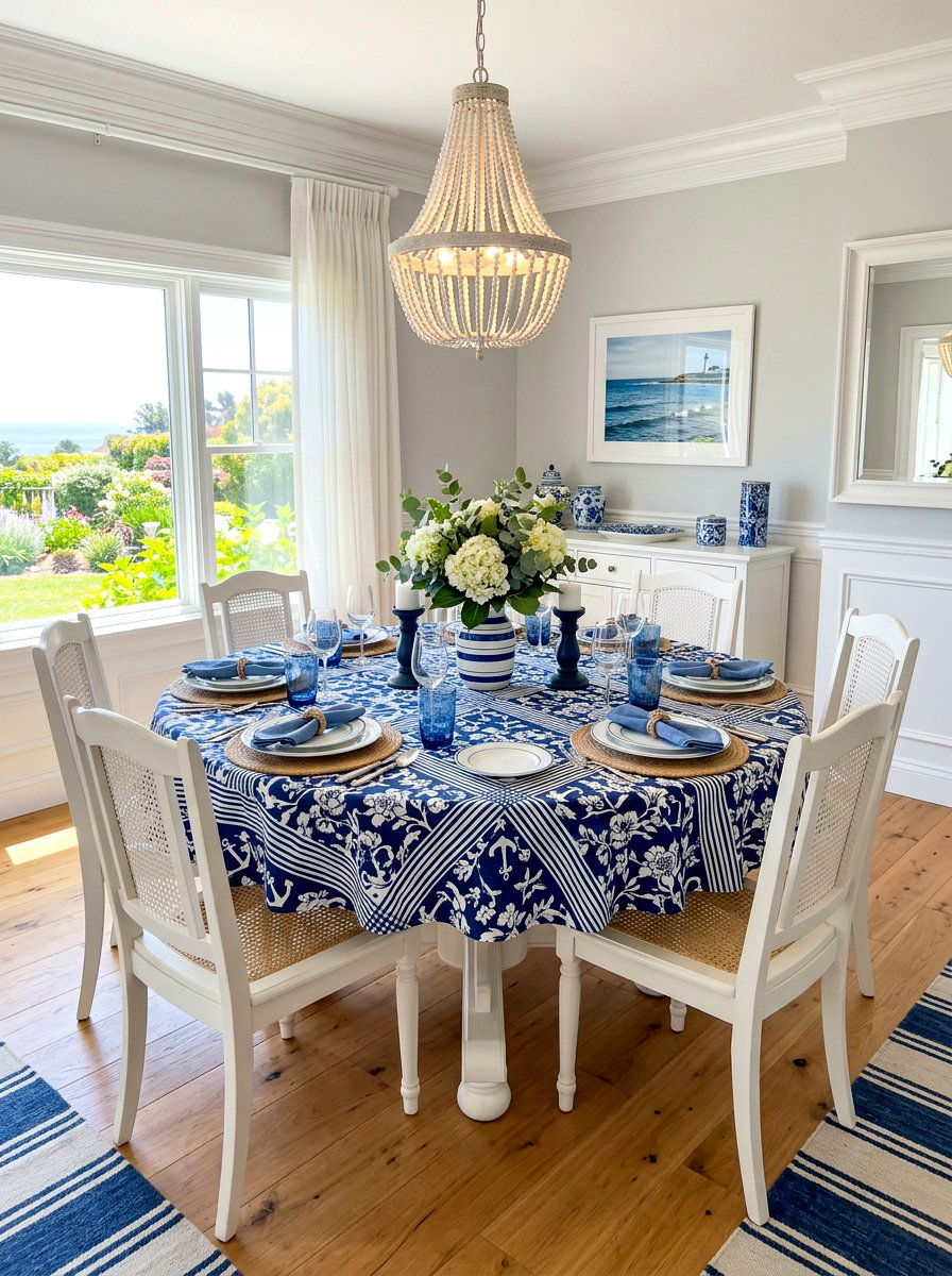 Blue and White Table - 30 spring dining table ideas
