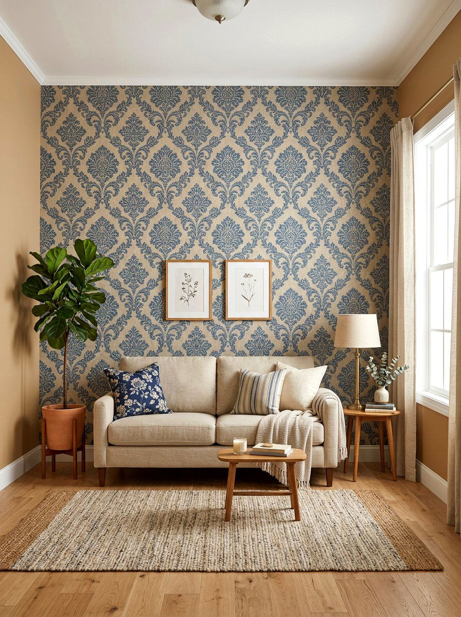 Blue and beige living room wallpaper - 30 blue and beige living room ideas