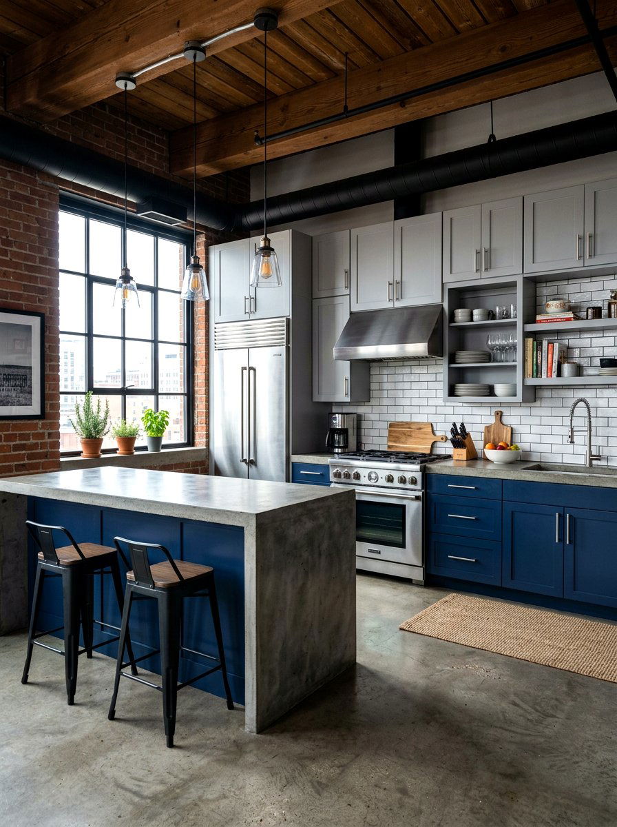 Blue and grey kitchen cabinets - 30 two tone kitchen cabinet ideas
