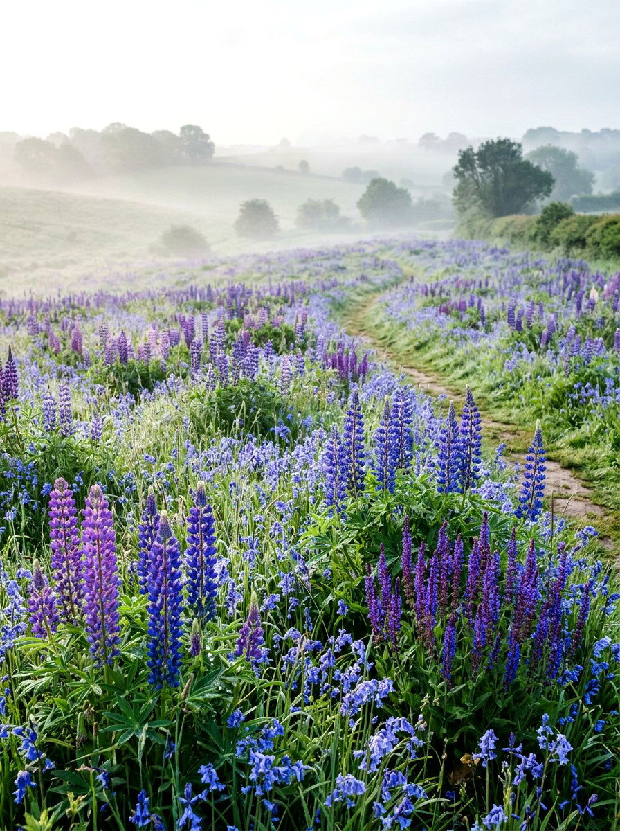 Blue and purple meadow - 30 wildflower patch ideas