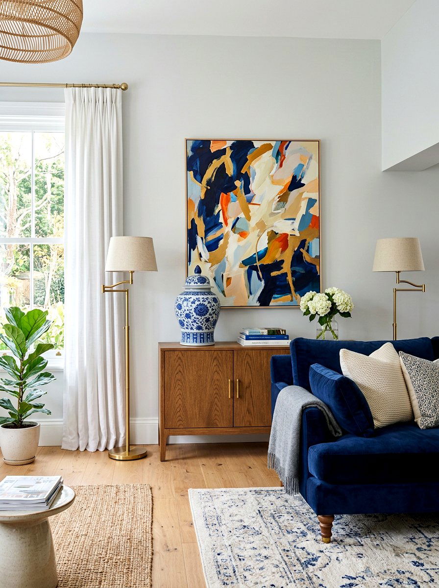 Blue and white ginger jar - 30 ginger jar living room ideas