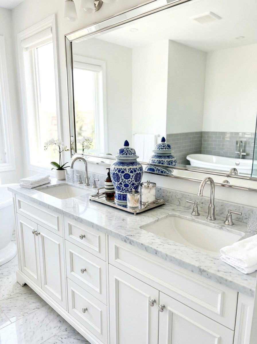 Blue and white ginger jar bathroom vanity - 30 blue and white ginger jar decor ideas