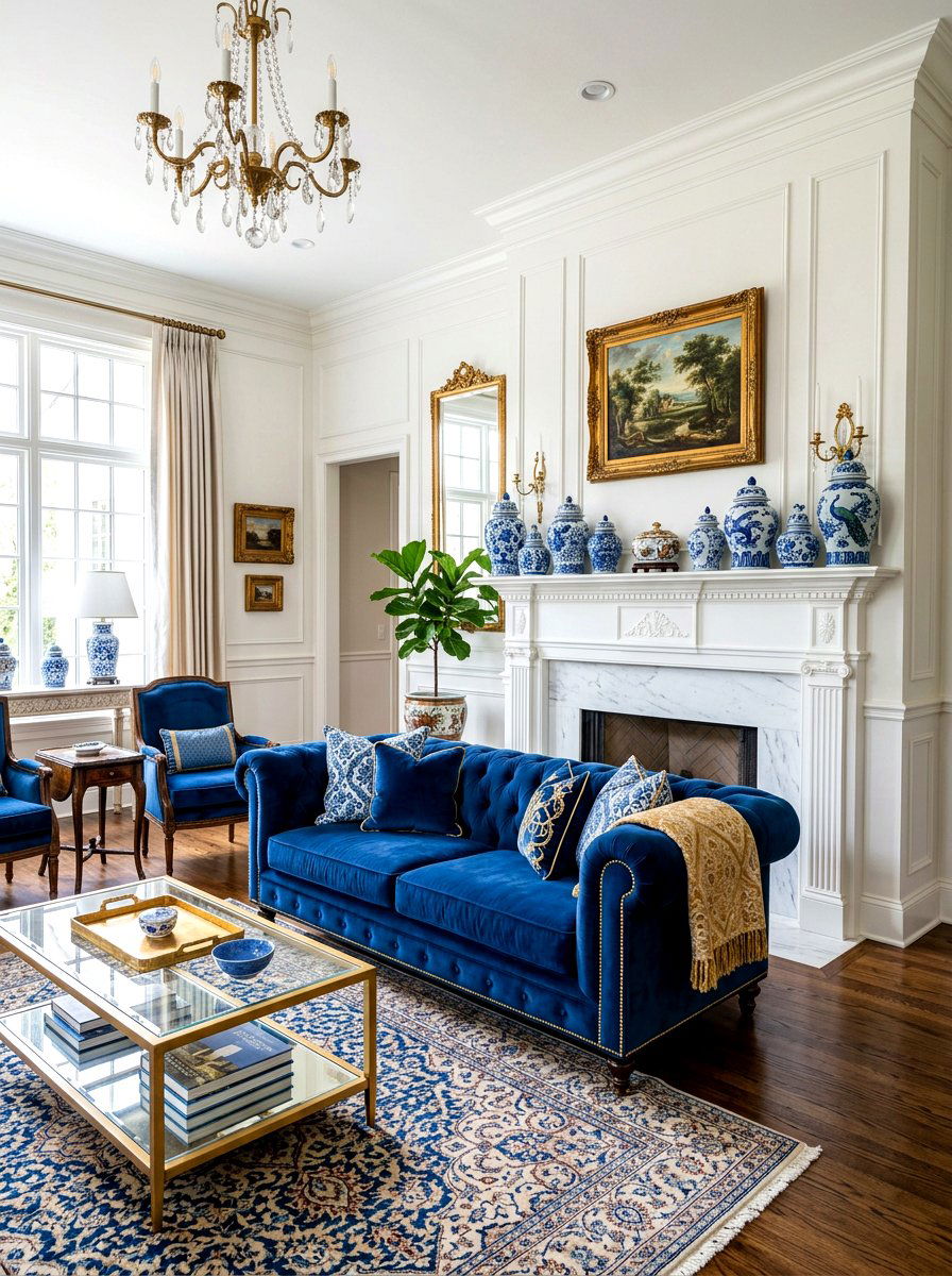 Blue and white ginger jars - 30 chinoiserie decor ideas
