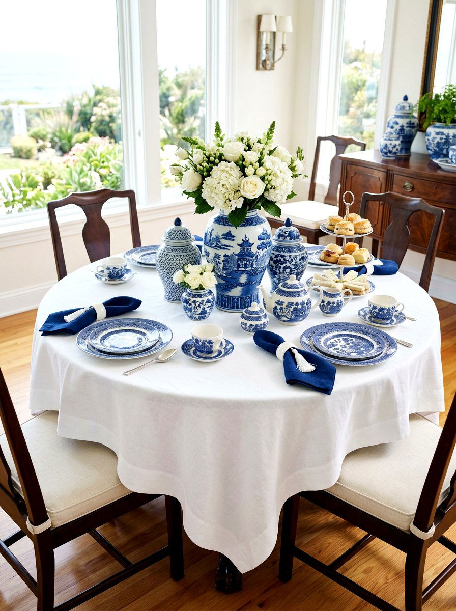 Blue and white tea party - 30 tea party table ideas