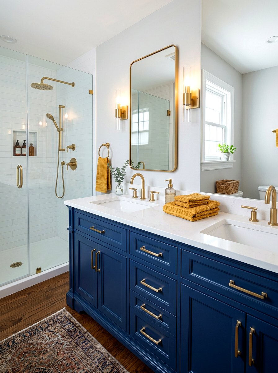 Blue bathroom vanity - 30 primary color decor ideas