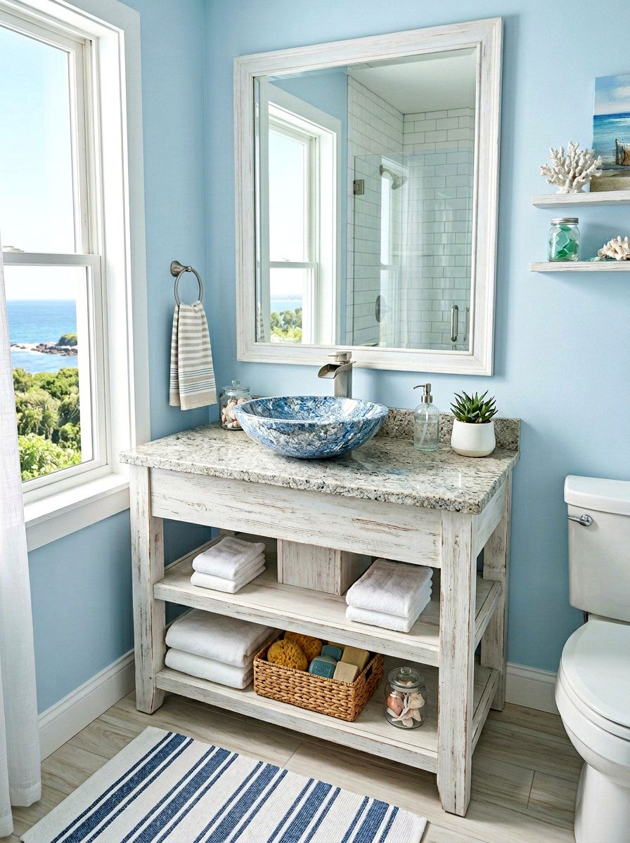Blue granite vessel sink - 30 stone vessel sink ideas