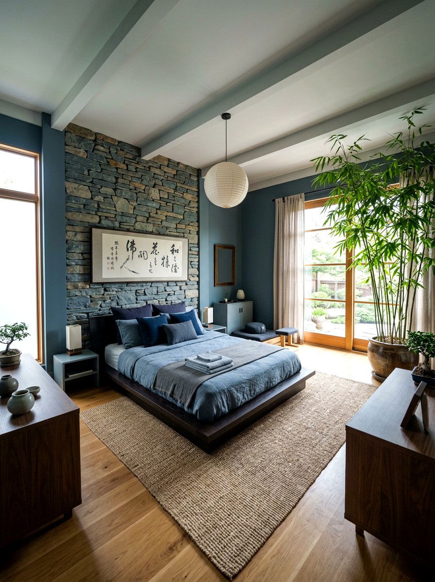 Blue gray zen bedroom - 30 cool blue bedroom ideas