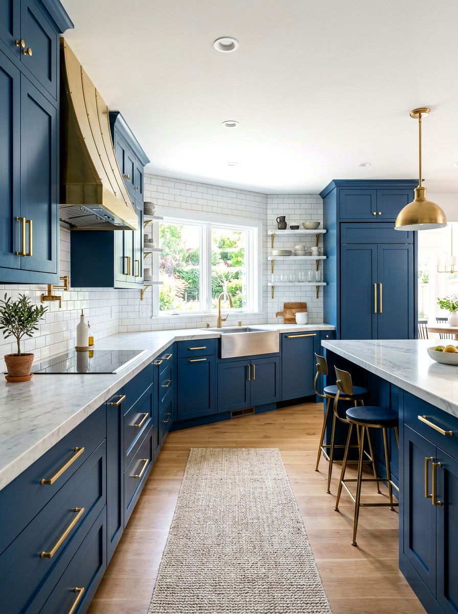 Blue kitchen cabinets - 30 primary color decor ideas