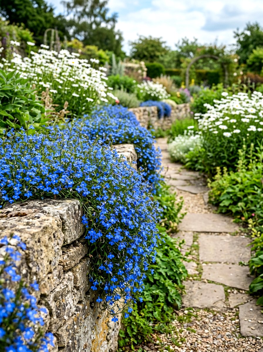 Blue lobelia edging - 30 annual flower border ideas