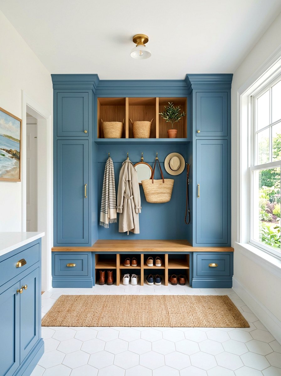 Blue mudroom cabinets - 30 designer mudroom ideas