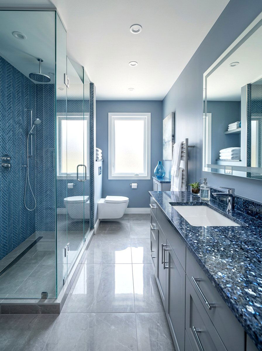 Blue pearl granite sink - 30 statement stone sink ideas