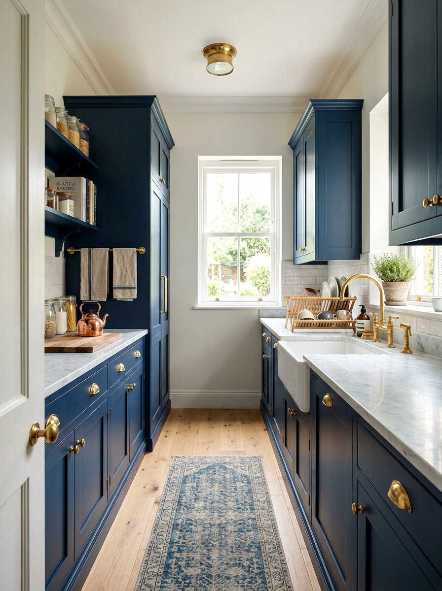 Blue shaker cabinet scullery - 30 scullery kitchen ideas