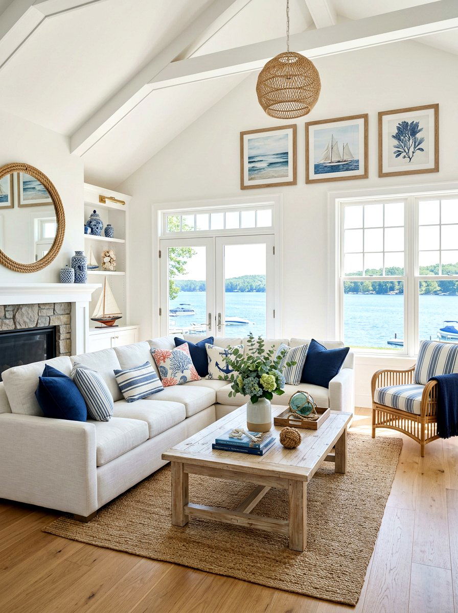 30 Lake House Living Room Ideas For Relaxed Coastal Style