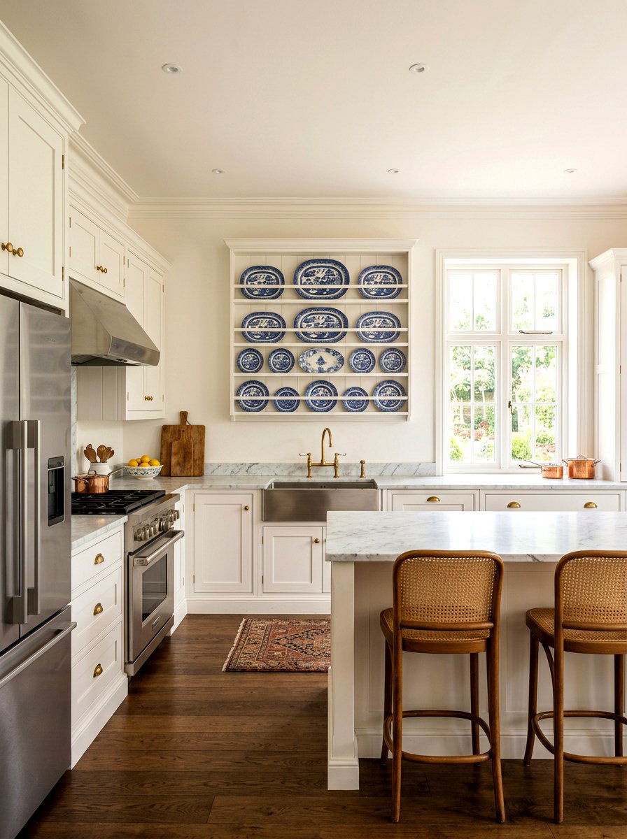 Blue willow plates - 30 chinoiserie decor ideas