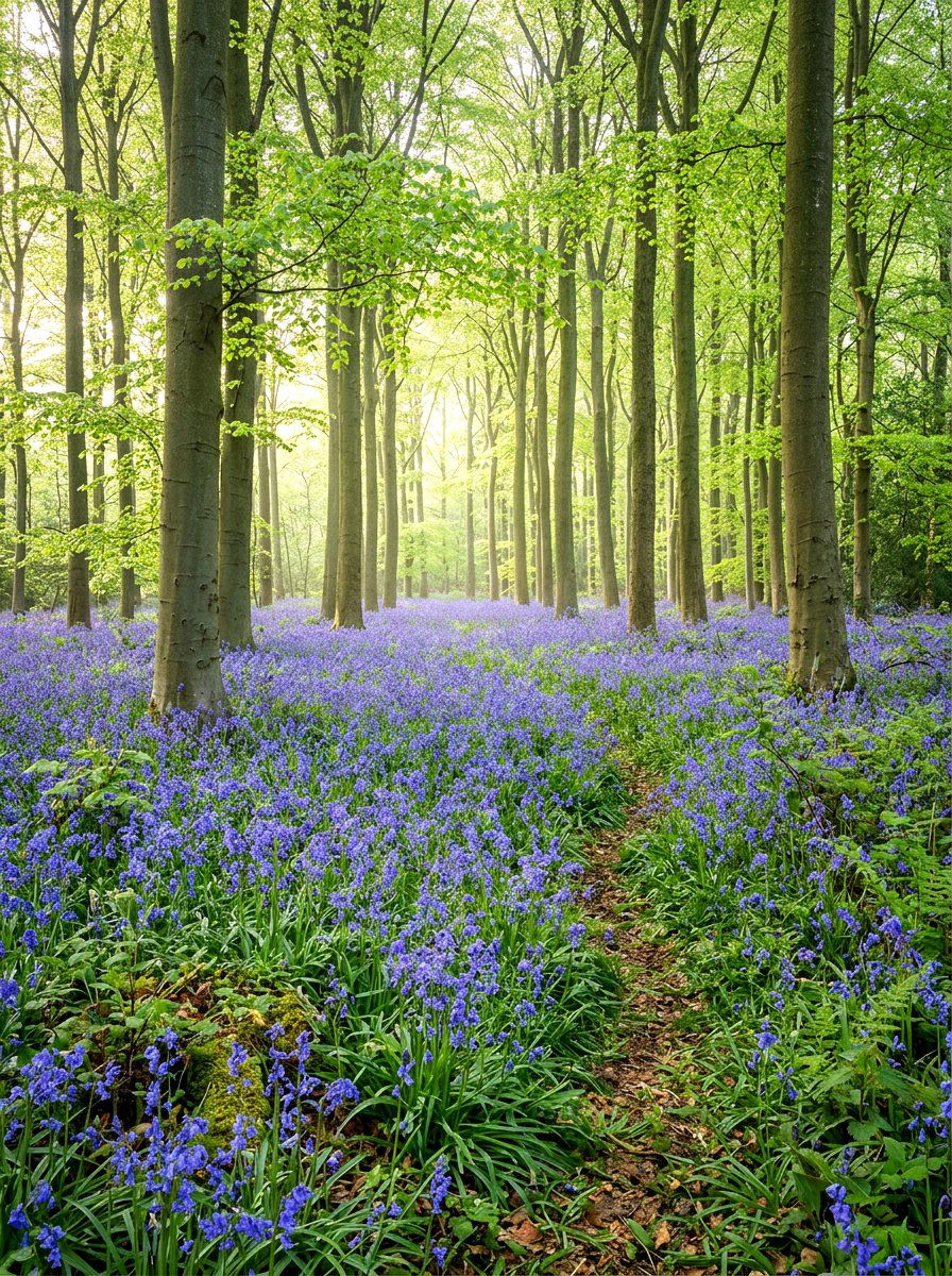 Bluebell Forest Floor - 30 blue flower garden ideas