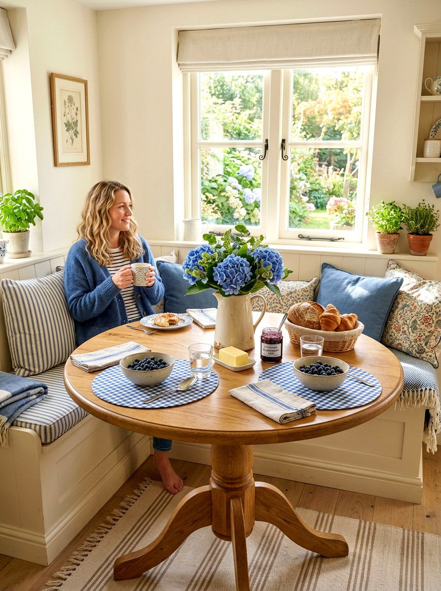Blueberry Breakfast Nook - 30 berry table summer ideas