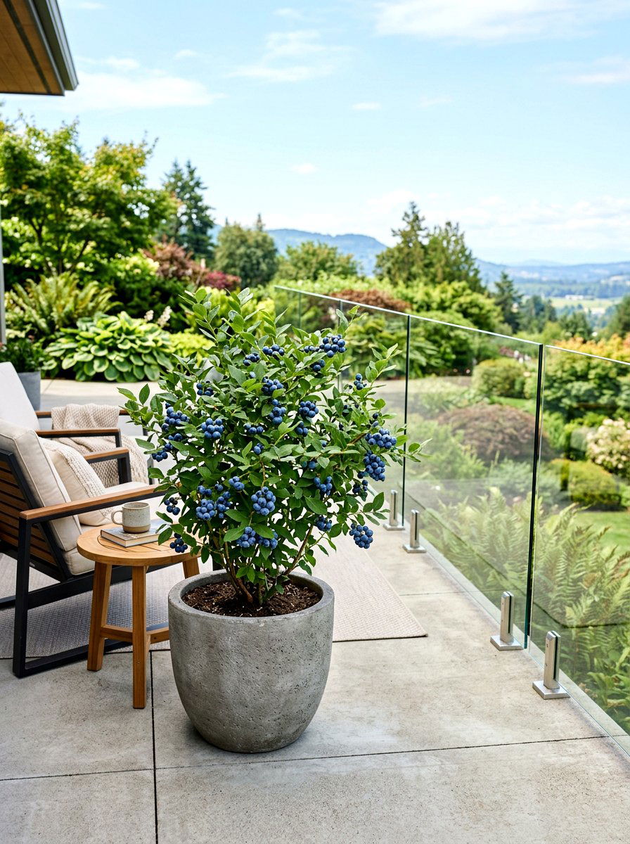 Blueberry Bush In Pot - 30 edible patio garden ideas