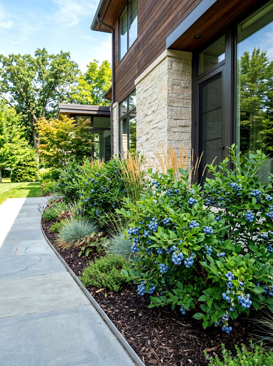 Blueberry Foundation Planting - 30 berry garden ideas