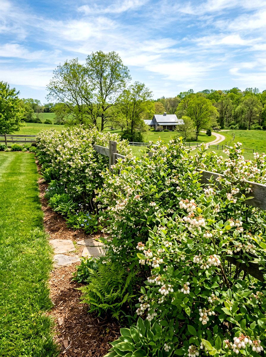 Blueberry Hedge Fence - 30 blueberry garden ideas